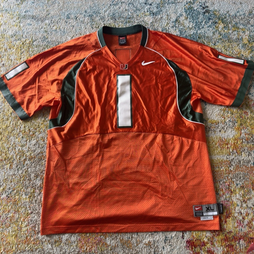 Vintage Miami Hurricanes Nike Team Jersey Orange XL College Football 1